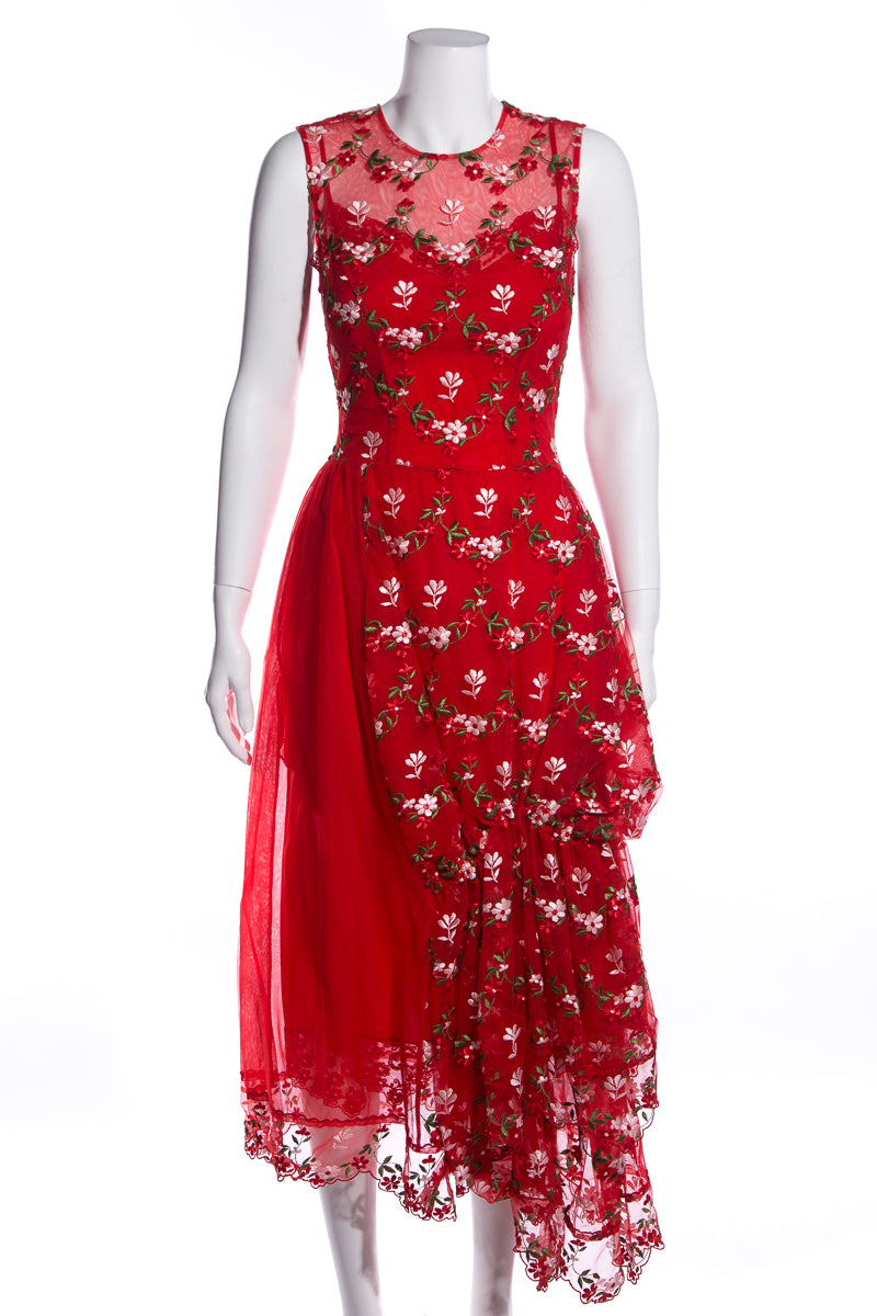 Simone Rocha Red Tulle Floral Dress SZ 4 – TBC Consignment