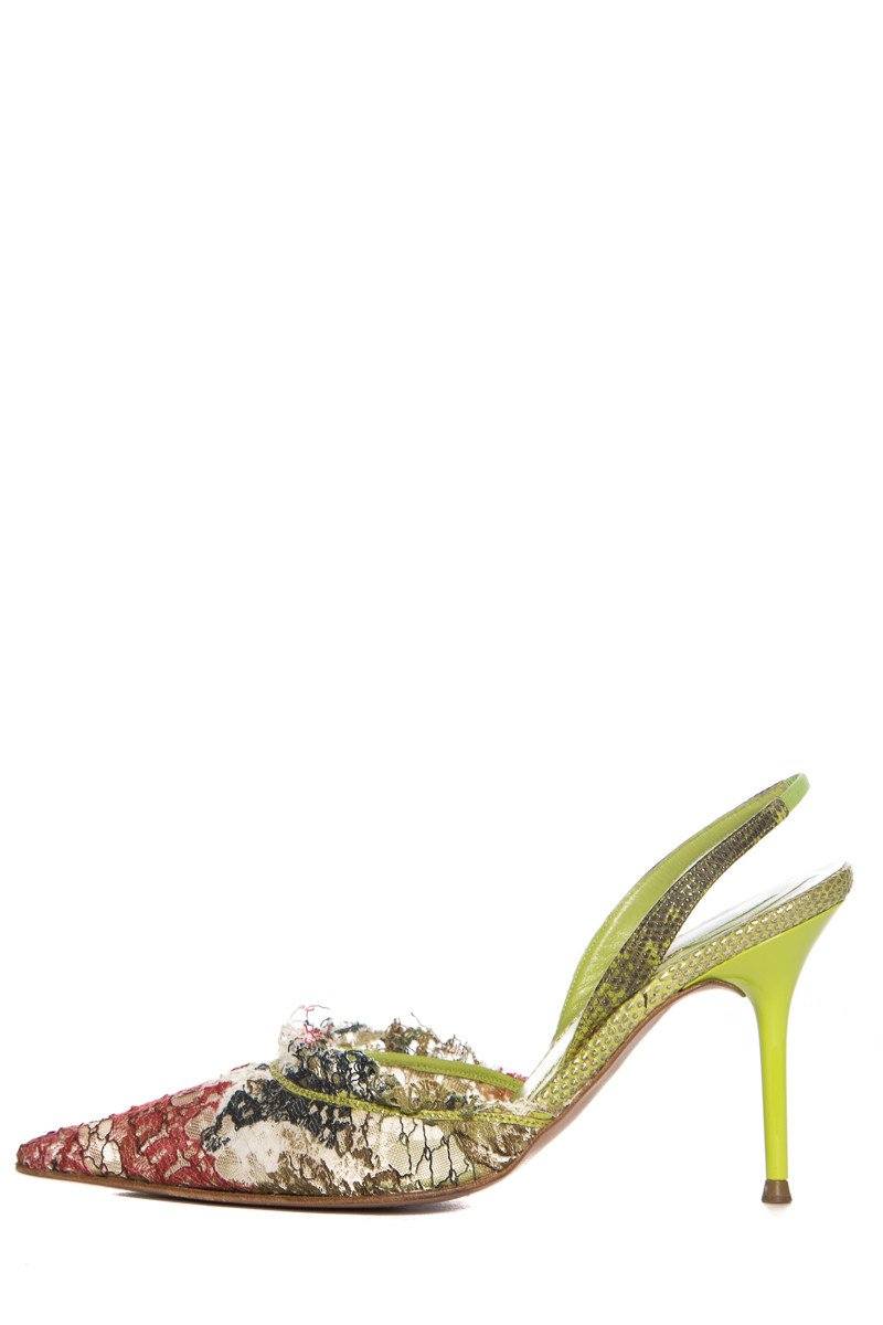 Green multi color heels sale