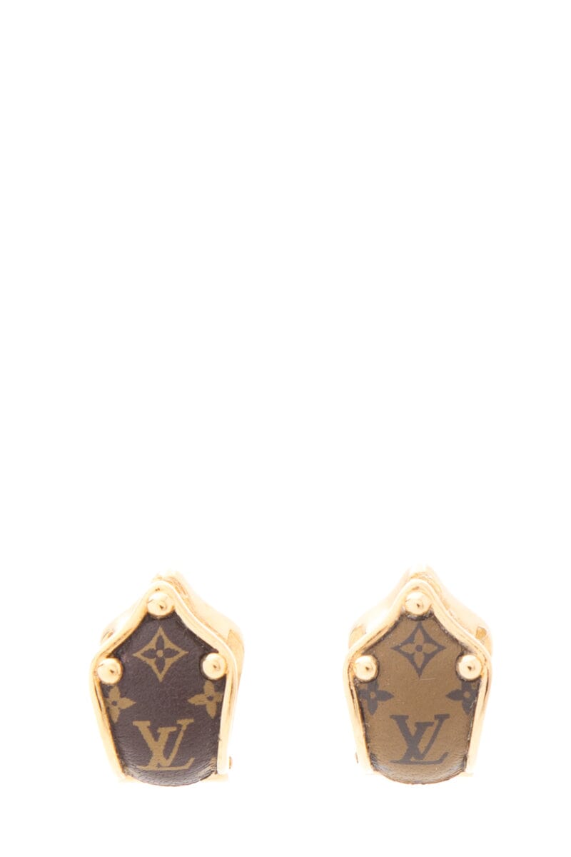 Louis Vuitton Brown & Gold Reverse Monogram Clip On Earrings – TBC