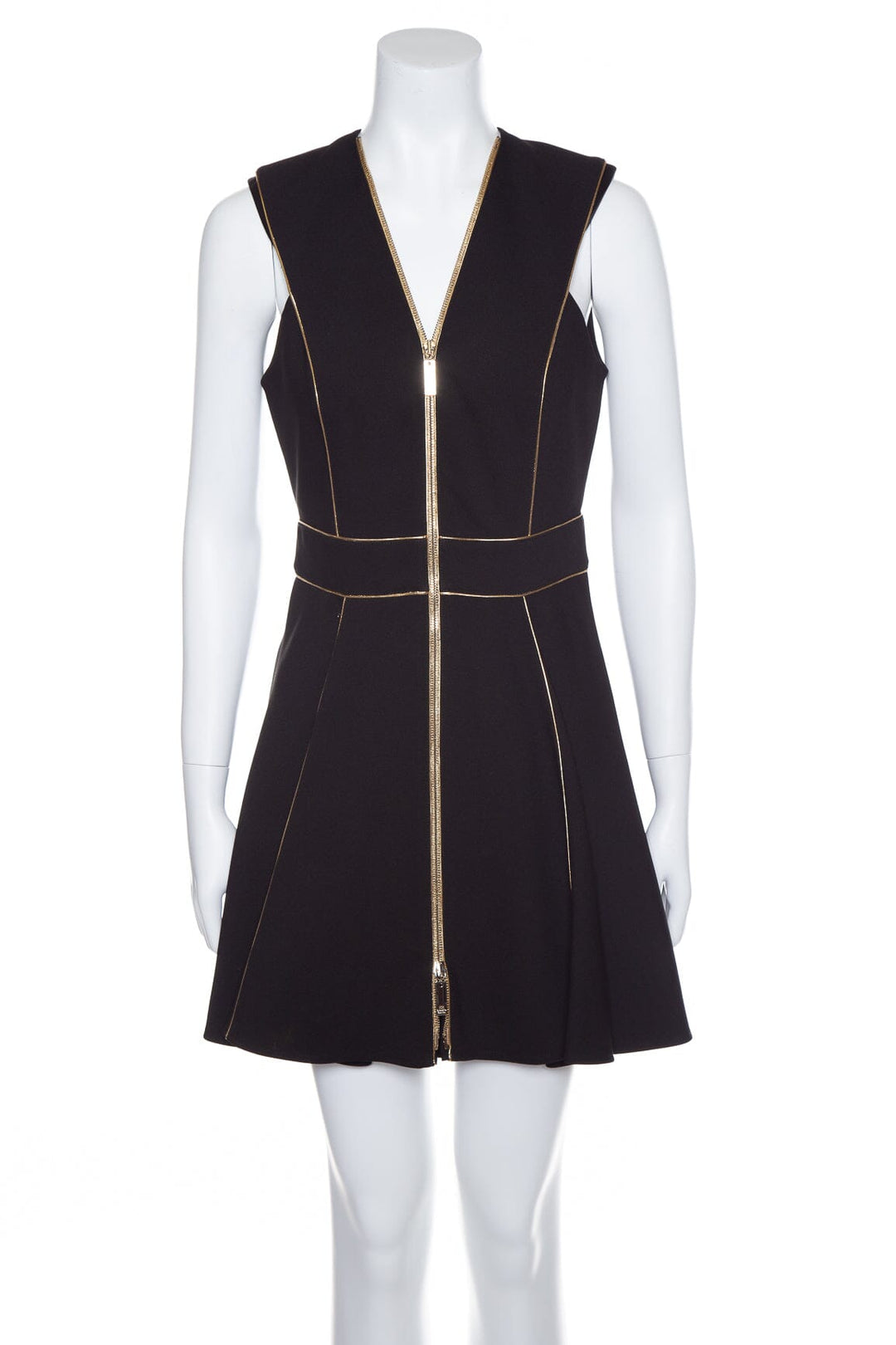 Elisabetta Franchi Black and Gold Trim Dress TBC Consignment Elisabetta Franchi Black and Gold Trim Dress TBC Consignment