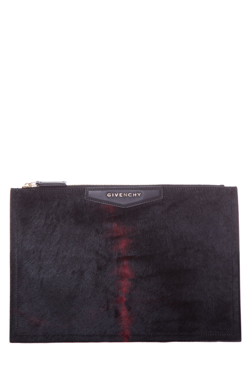 Givenchy Black & Red Pony Hair Antigona Pouch – TBC Consignment