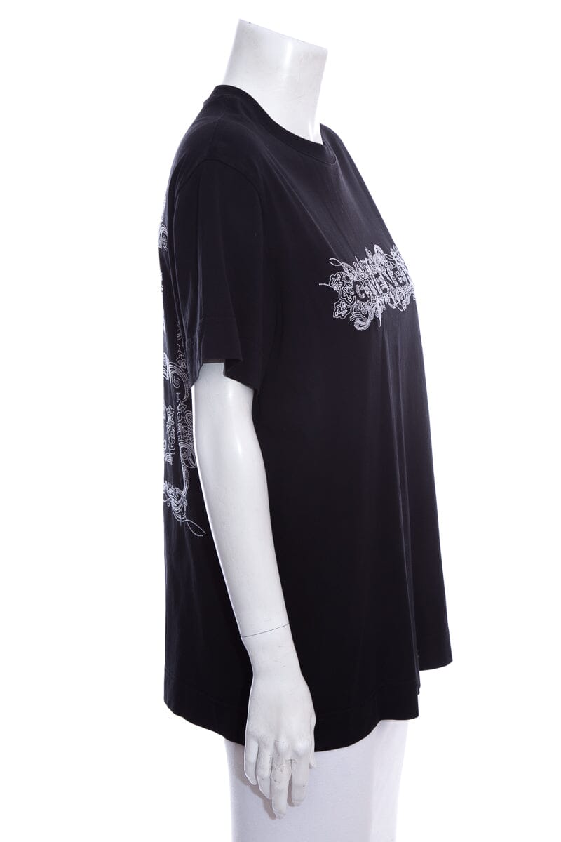 Givenchy Black Embroidered Logo Detail T-Shirt SZ XS – TBC Consignment