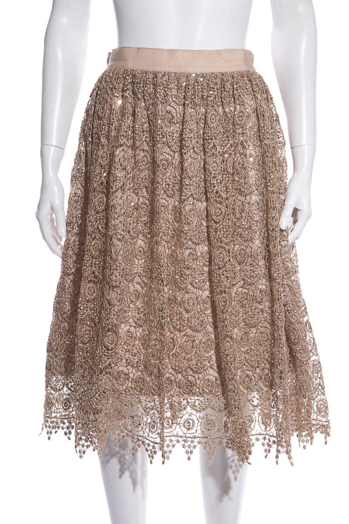 Alice and olivia 2024 gold sequin skirt