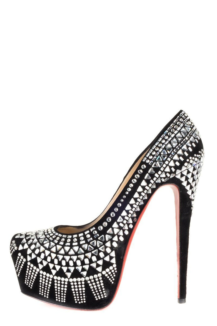 Christian Louboutin Black Decora Strass Crystal Pumps 40.5 TBC Consignment