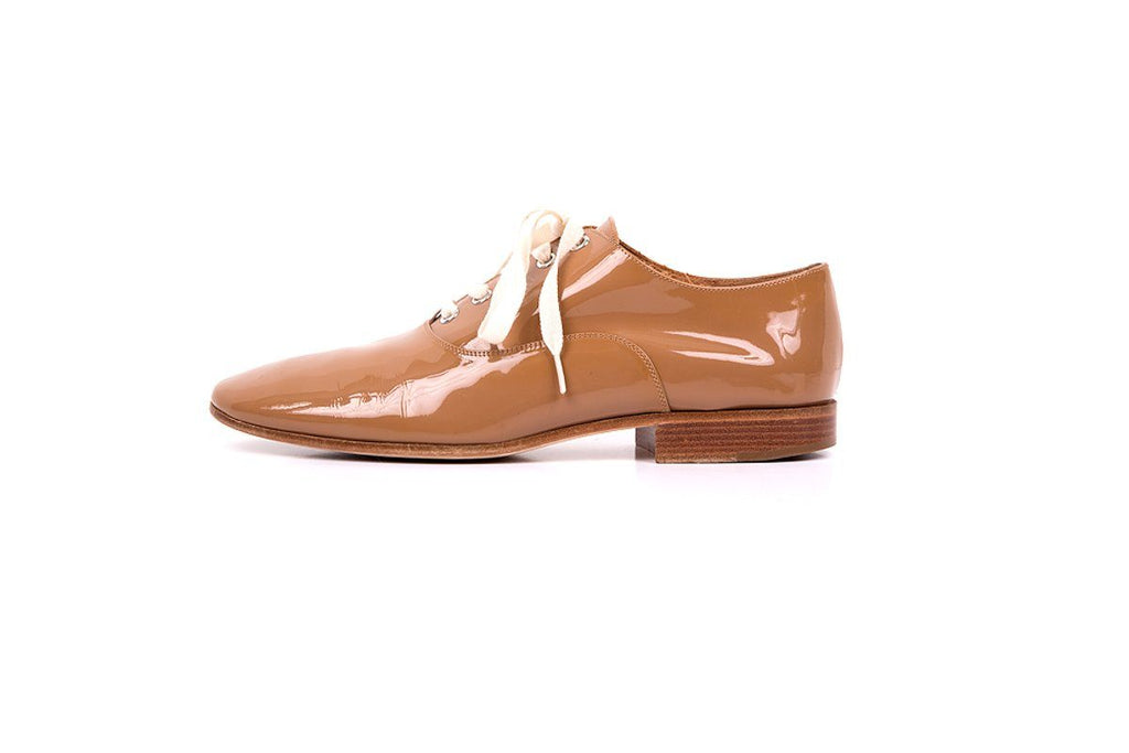 Marc Jacobs 39 Nude Patent Leather Lace Up Flats Sale – TBC ...